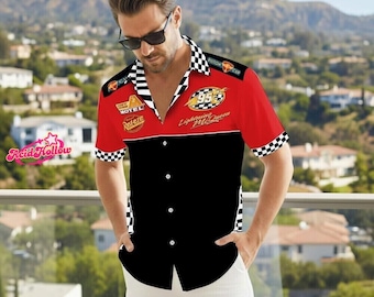 Disneyland Lightning Mcqueen Hawaiian Shirt, Disneyland Rust-Eze Cars Hawaii Shirt, Piston Cup Champion, Disneyland Family Summer Trip Shirt