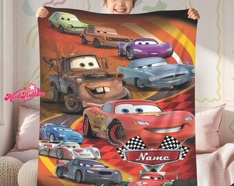 Personalized Disneyland Cars Blanket, Lightning McQueen Tow Mater Fleece Blanket, Cars Disneyland Blanket, Cars Birthday Boy Blanket Gift