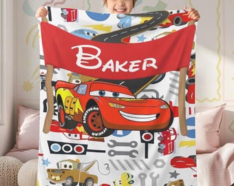 Personalized DisneyCars Characters Blanket, Lightning McQueen Tow Mater Blanket, Disneycars Blanket, Birthday Boy Girl Gift, Xmas Blanket