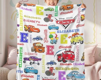 Personalized DisneyCars Characters Blanket, Lightning McQueen Tow Mater Blanket, Disneycars Blanket, Birthday Boy Girl Gift, Xmas Blanket