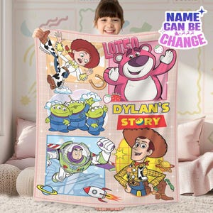 Personalized Disneyland Pixar Toy Story Blanket, Custom Toy Story Characters Blanket, To Infinity And Beyond Toy Story Birthday, Xmas Gifts 画像 1