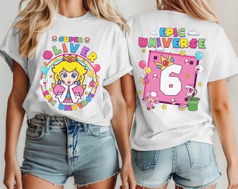Personalized Super Mario Epic Universe Birthday Shirt, Mario Luigi Princess Peach Birthday Shirt, Epic Universe Birthday Tee, Mario Shirt