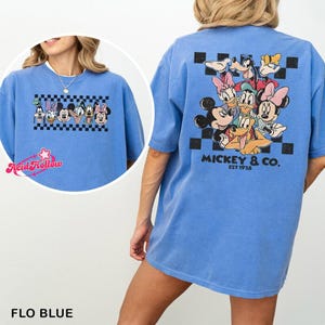 Checkered Retro Disneyland Mickey and Co Shirt, Comfort Colors Shirt, Disneyland Mickey Shirt, Disneyland Friends Shirt, Disneyland Trip Tee image 1