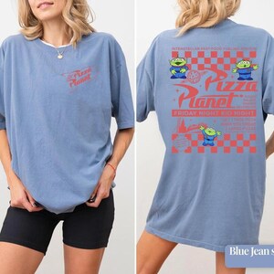 Comfort Colors Pizza Planet Shirt, Toy Story Aliens Tee, Disneyland Toy Story Aliens Pizza Planet Youth Tee, Family Vacation Shirts image 3