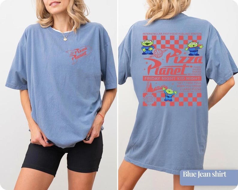 Comfort Colors Pizza Planet Shirt, Toy Story Aliens Tee, Disneyland Toy Story Aliens Pizza Planet Youth Tee, Family Vacation Shirts image 3