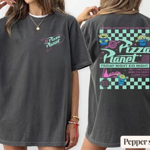 Comfort Colors Pizza Planet Shirt, Toy Story Aliens Tee, Disneyland Toy Story Aliens Pizza Planet Youth Tee, Family Vacation Shirts image 1