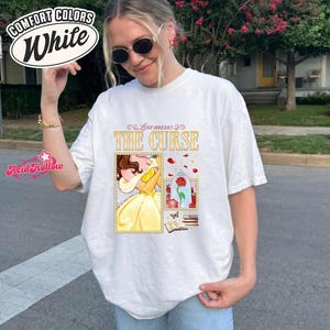 Personalized Disneyland Princess Comfort Colors Shirt, Cinderella Jasmine Ariel Belle Aurora Mashup Graphic Tee, Vintage Character T-Shirt image 6