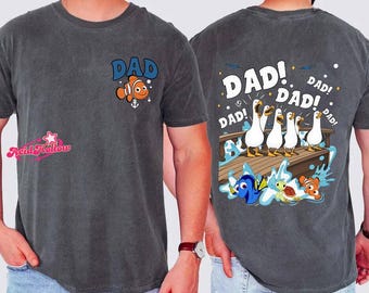 Two-sided Pixar Finding Nemo Seagull Mom Dad Shirt, Finding Nemo Dad Tee, Personalized WDW Disneyland Dad Tee, Father's Day Shirt