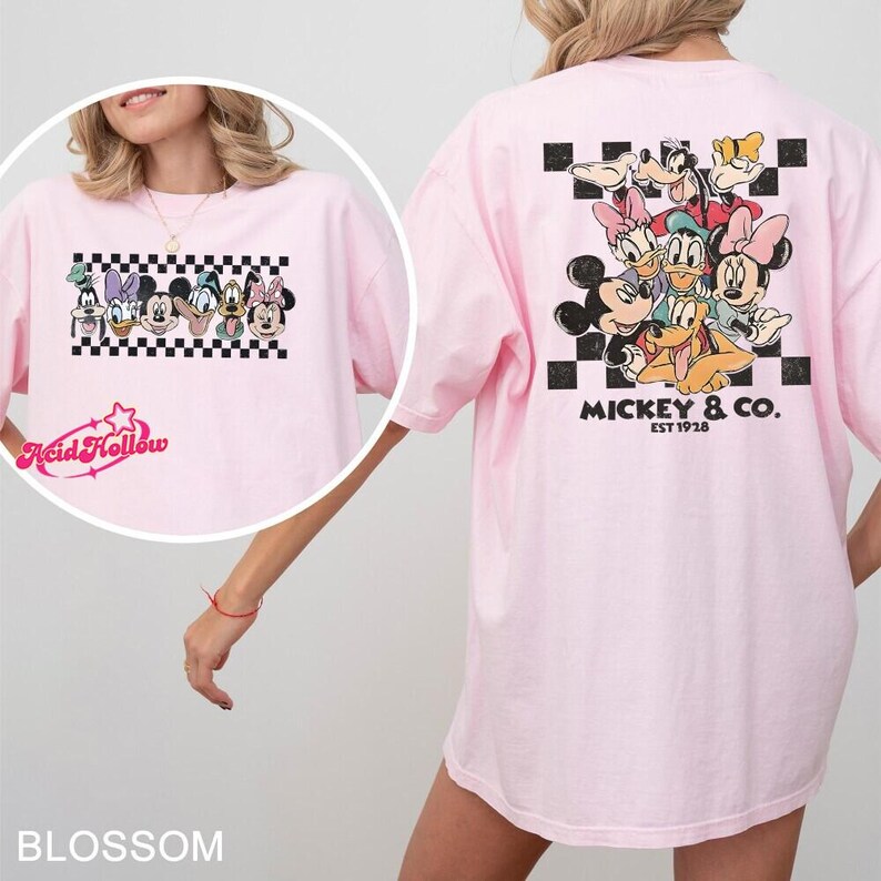 Checkered Retro Disneyland Mickey and Co Shirt, Comfort Colors Shirt, Disneyland Mickey Shirt, Disneyland Friends Shirt, Disneyland Trip Tee image 4