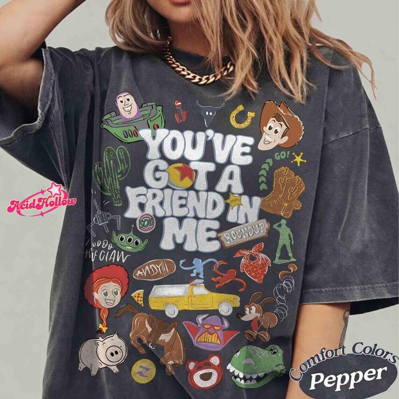 Comfort Colors Toy Story 5 You've Got A Friend In Me Shirt, Walt DisneyWorld Toy Story Tee, Family Matching 2026 Tee, Toy Story Land image 2
