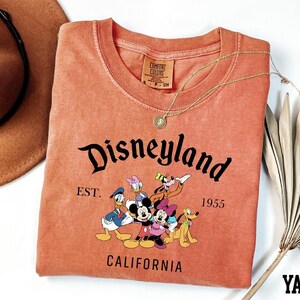 Comfort Colors Disneyland Est 1955 Shirt, Disneyworld Family Matching Trip Tee, Disneyland California Mickey and Friends Shirt image 3