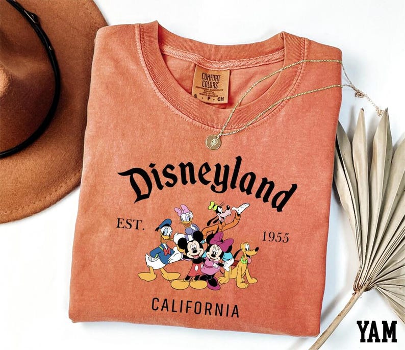 Comfort Colors Disneyland Est 1955 Shirt, Disneyworld Family Matching Trip Tee, Disneyland California Mickey and Friends Shirt image 3