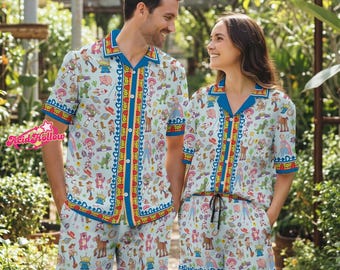 Toy Story Hawaiian Shirt, Disneyland Cartoon Button Shirt, Woody Buzz Lightyear Jessie Alien Man Shorts, Magic Kingdom Shirt, Family Trip