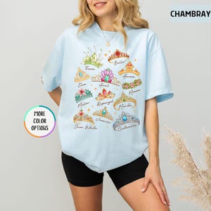 Comfort Colors Disneyland Princess Crown Shirt, Cinderella Belle Rapunzel Ariel Snow White, Disneyland Girl Trip Shirt, Magic Kingdom Tee immagine 4