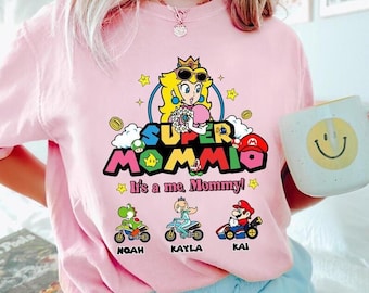 Personalized Super Mommio Kart Shirt, Super Mario Mom Shirt, Gift for Mom, Mother's Day Shirt, Mario Name Shirt, Super Mario Kart