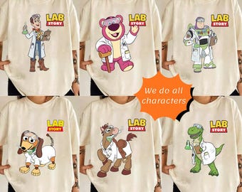 Disneyland Toy Story Lab Week 2026 Shirt, Buzz Lightyear Woody Jessie Bo Peep Lab Story 2026, Med Lab Clinical Laboratory, Lab Team