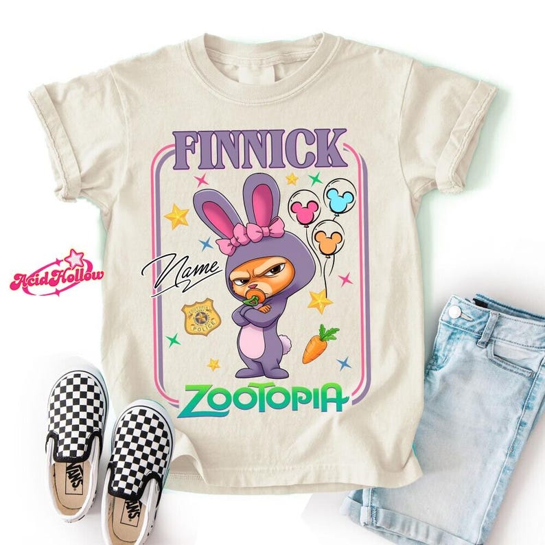 Personalized Name Disneyland Zootopia All Characters Shirt, Judy Hopps Nick Wilde Birthday T-Shirt, Disneyland Family Matching Birthday Tee image 3