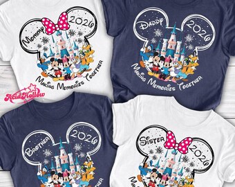Camisetas personalizadas para el viaje a Disneyland 2026, camisetas para vacaciones familiares, viaje familiar a Disneyland, camiseta de cumpleaños de Disneyland, camiseta grupal para vacaciones en Disneyland