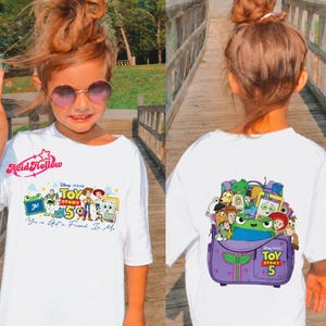 2-Sided Pixar Toy Story 5 Comfort Colors Shirt, You've Got A Friend In Me Tee, Woody Etch Lenny Mr Spell Tee, Disneyland Vacation 2026 imagem 5
