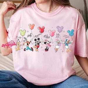 Retro Disneyland Mickey and Friends Balloon Shirt, Walt Disneyworld Mickey Mouse Tee, Mickey & Co Gift, Disneyland Family Matching Trip Tee image 2