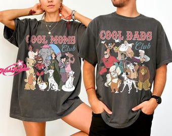 Retro Disneyland Cool Dad & Cool Mom Clubs Shirt, Funny Family Matching Gift, Goofy Mufasa Triton Mom Dad Vibes, Best Parents Ever
