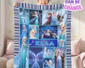 Manta polar personalizada de Frozen Elsa Queen, manta de Elsa, manta de Frozen, manta de la película Frozen, manta personalizada de Elsa, regalo de Navidad