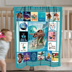 Manta polar de Moana, manta de la princesa Moana, manta de Moana para sofá, regalo de cumpleaños para hija, regalo de Navidad imagen 2