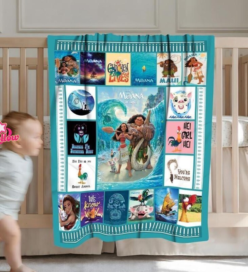 Manta polar de Moana, manta de la princesa Moana, manta de Moana para sofá, regalo de cumpleaños para hija, regalo de Navidad imagen 2