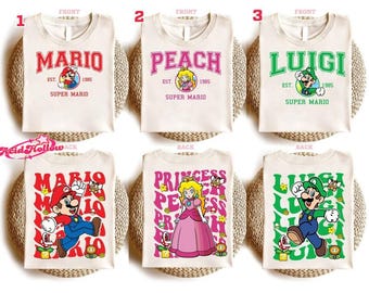 Super Mario Characters Shirt, Super Mario Matching Shirt, Mario and Friends Shirts, Super Mario Fan Shirt, Family Vacation Shirt