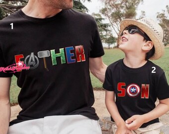 Avengers Dad And Son Shirt, Father And Son tee, Super Dad Son Shirt, Daddy And Me Shirts, Captain America Fathor, Fathers Day Shirt