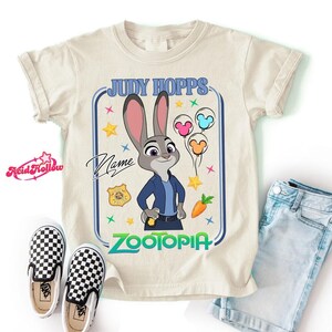 Personalized Name Disneyland Zootopia All Characters Shirt, Judy Hopps Nick Wilde Birthday T-Shirt, Disneyland Family Matching Birthday Tee image 4