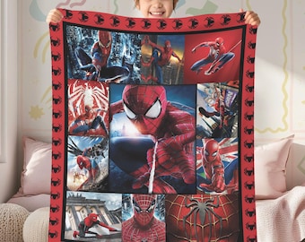 Spiderman Blanket, Custom Spider Birthday Theme Party, MCU Superhero Christmas Gift, Spiderman Birthday Blanket, Christmas Blanket