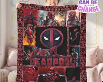 Deadpool Blanket, Deadpool Wade Wilson Blanket, Deadpool Avengers Superhero Throw Blanket For Bed Couch Sofa, Superhero Birthday Blanket