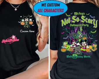Mickey's Not So Scary Halloween Party 2026 Disneyland Characters Skeleton Halloween Shirt, 2026 Halloween Disneyland Family Shirt