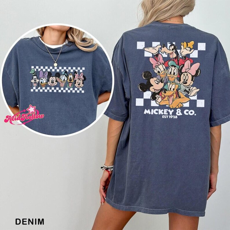 Checkered Retro Disneyland Mickey and Co Shirt, Comfort Colors Shirt, Disneyland Mickey Shirt, Disneyland Friends Shirt, Disneyland Trip Tee image 5