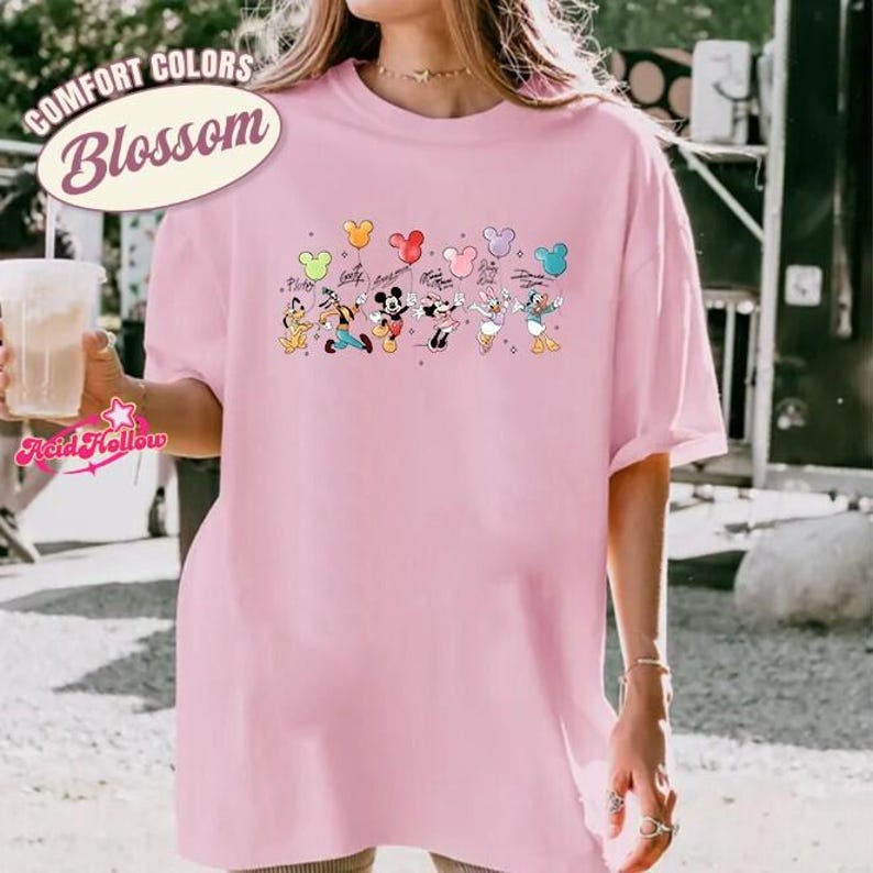 Retro Disneyland Mickey and Friends Balloon Shirt, Walt Disneyworld Mickey Mouse Tee, Mickey & Co Gift, Disneyland Family Matching Trip Tee image 5