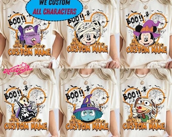 Customized Disneyland All Characters Halloween Shirt, Mickey & Friends Toy Story Inside Out StarWars Halloween Tee, Mickey's Not So Scary
