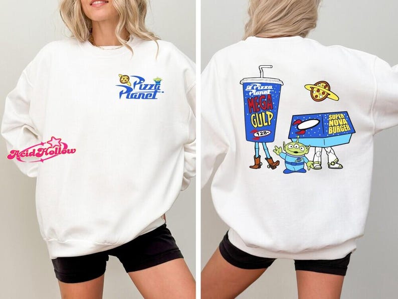 Toy Story Pizza Planet T-Shirt, Disneyland Woody & Buzz Lightyear Shirt, Infinity And Beyond Shirt, Disneyland Vacation Sweatshirt image 3