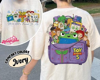 2-Sided Pixar Toy Story 5 Comfort Colors Shirt, You've Got A Friend In Me Tee, Woody Etch Lenny Mr Spell Tee, Disneyland Vacation 2026