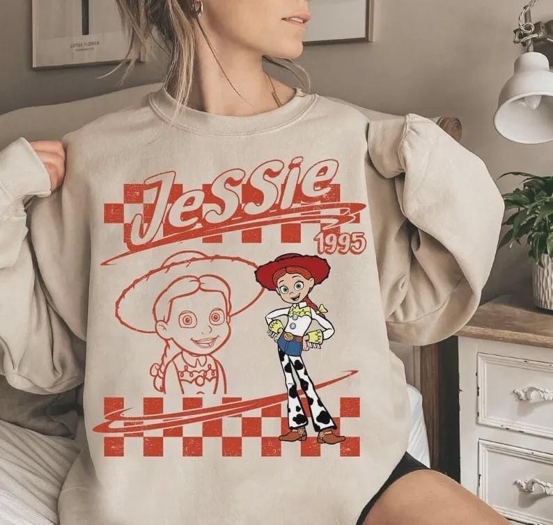 Retro Disneyland Pixar Toy Story All Characters Checkered Signature Shirt, Woody, Buzz, Jessie, Bo Peep, Personalized Group Matching Tee image 4