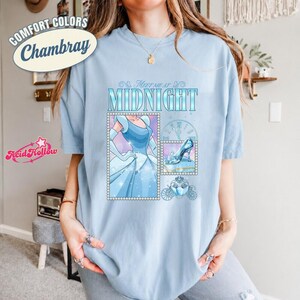 Personalized Disneyland Princess Comfort Colors Shirt, Cinderella Jasmine Ariel Belle Aurora Mashup Graphic Tee, Vintage Character T-Shirt image 7