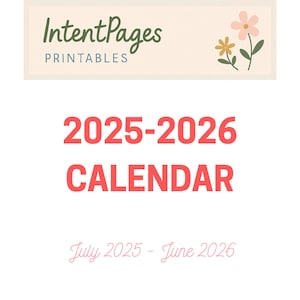 Minimalistischer 2025-2026 Kalender: Monatsplaner (Digitaler Download PDF)