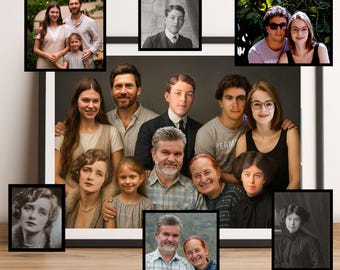 Realistic Merge of Different Photos, Add someone to Photo, Add Deceased Loved One to Photo, Mother Gift, The best Christmas gift for mom