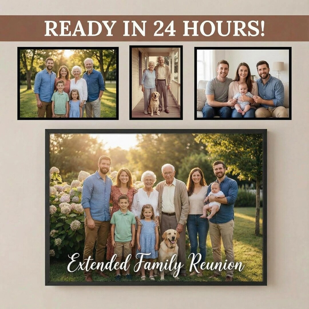 Big Family Portrait From Multiple Photos, Combine Large Extended Family ...