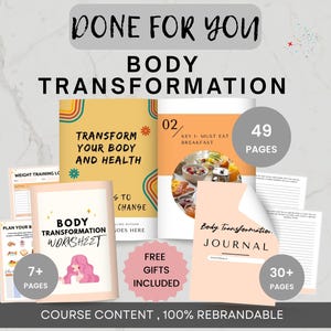 Editable Body Transformation Ebook, Brandable Health Coaching Program