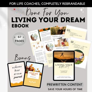 Brandable Coaching Program Workbook | Editable Living Your Dream Ebook,Guide | Content for Life Coach