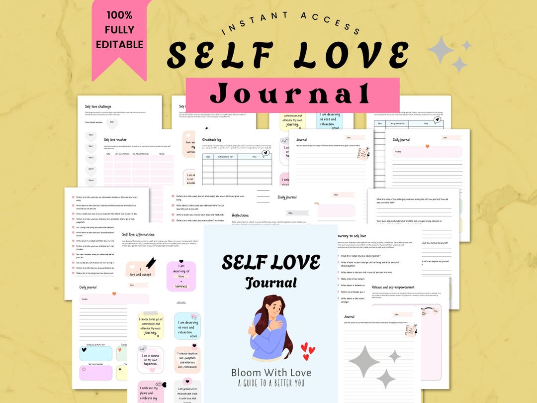 Editable Self Love Journal, Done for You Workbook for Coaching Program ...