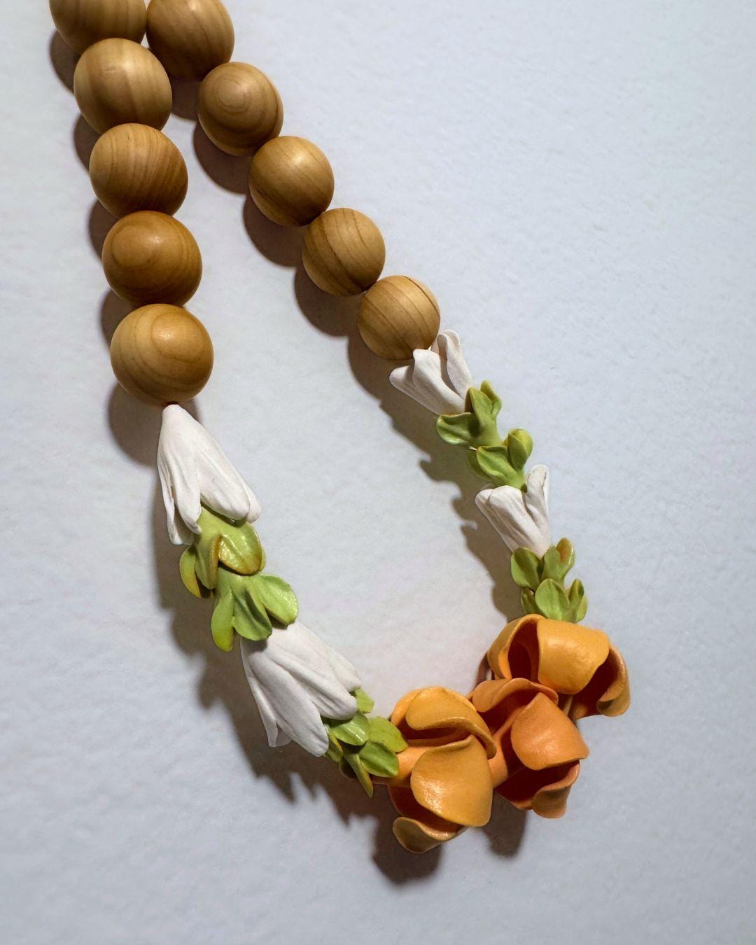 Handcrafted Clay Flower Lei – Pakalana, Puakenikeni, Tuberose