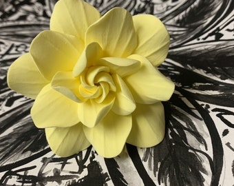 Gardenia Hair Flower,Buttercream color,Handmade Clay flower,Made to Order,Hawaii Artist,Hair,Accessories