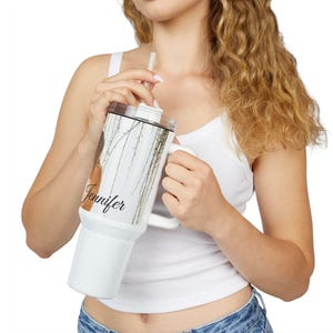 Gepersonaliseerde drinkbeker met foto van een stel (1,2 liter), geïsoleerde beker met naam in sierlijk lettertype, jubileumcadeau, Valentijnscadeau, aandenken voor stellen